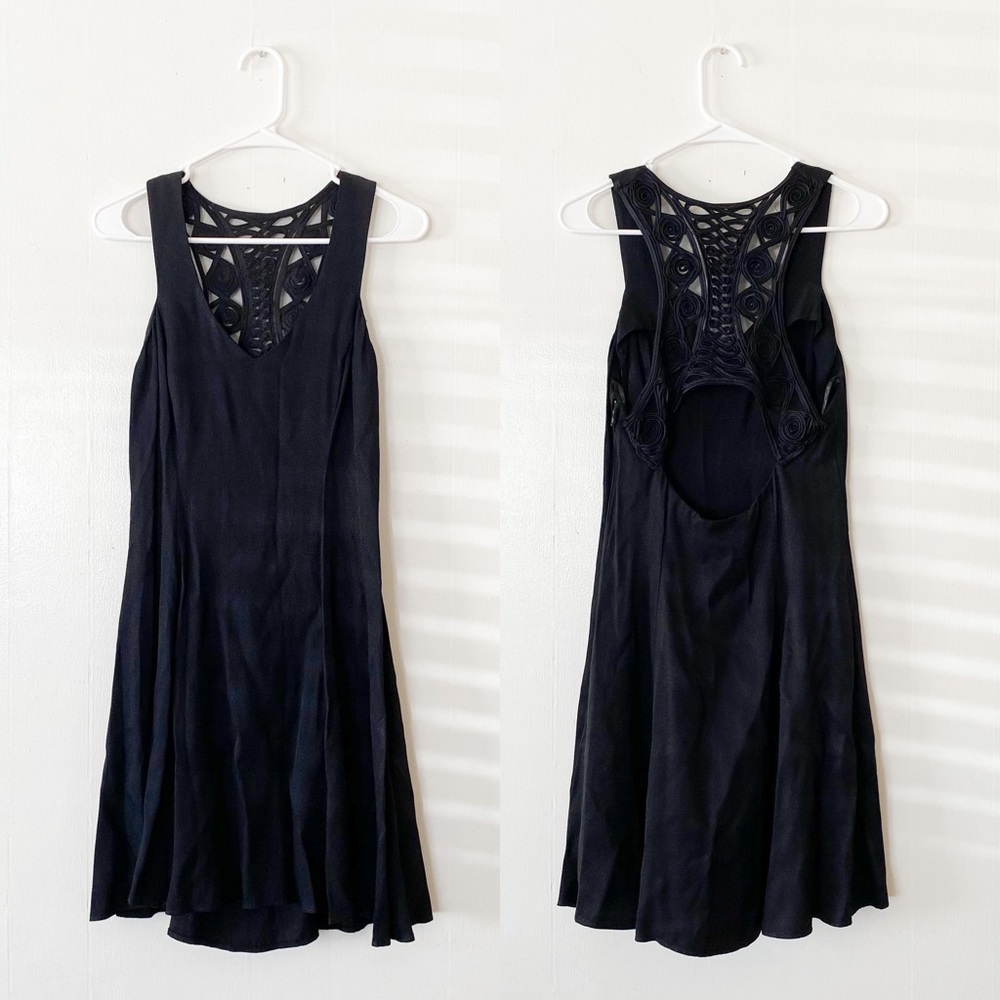 Vintage Gunne Sax 80s Jessica McClintock Scroll Mini Dress
